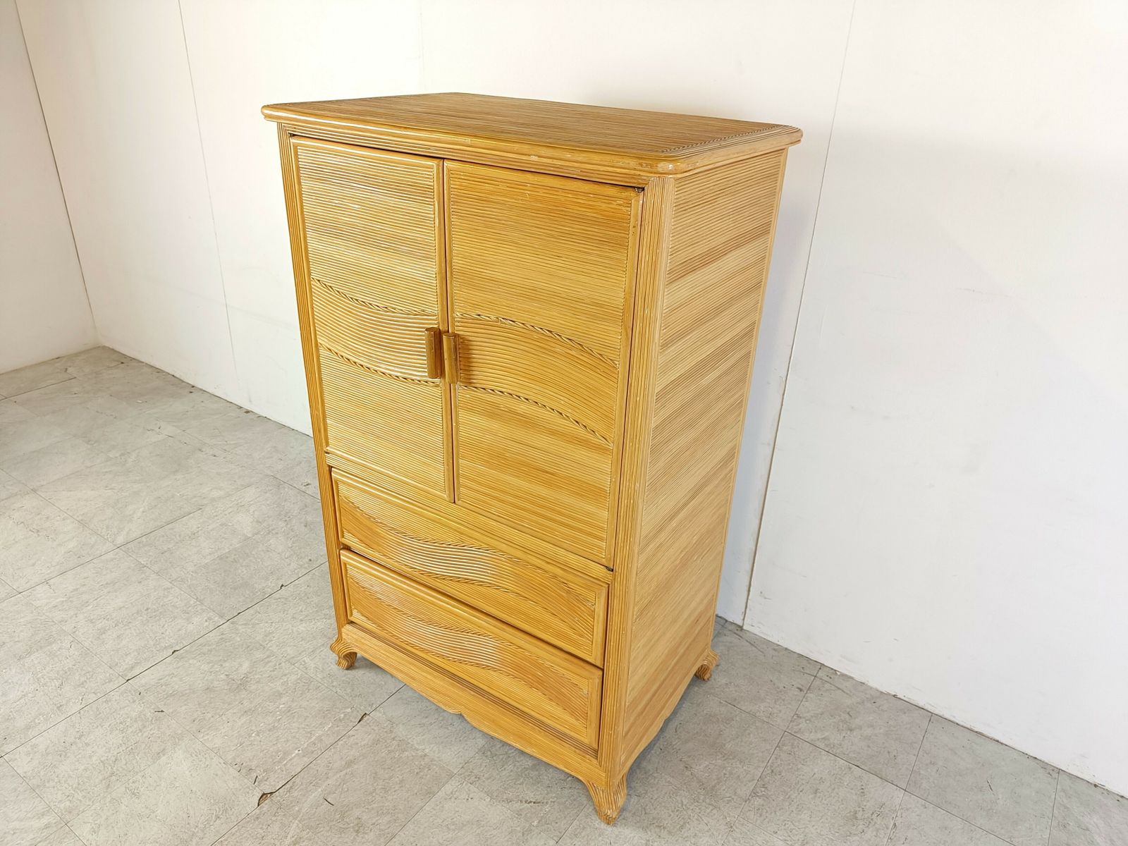 Vintage Pencil Reed Cabinet, 1970s photo 750.0