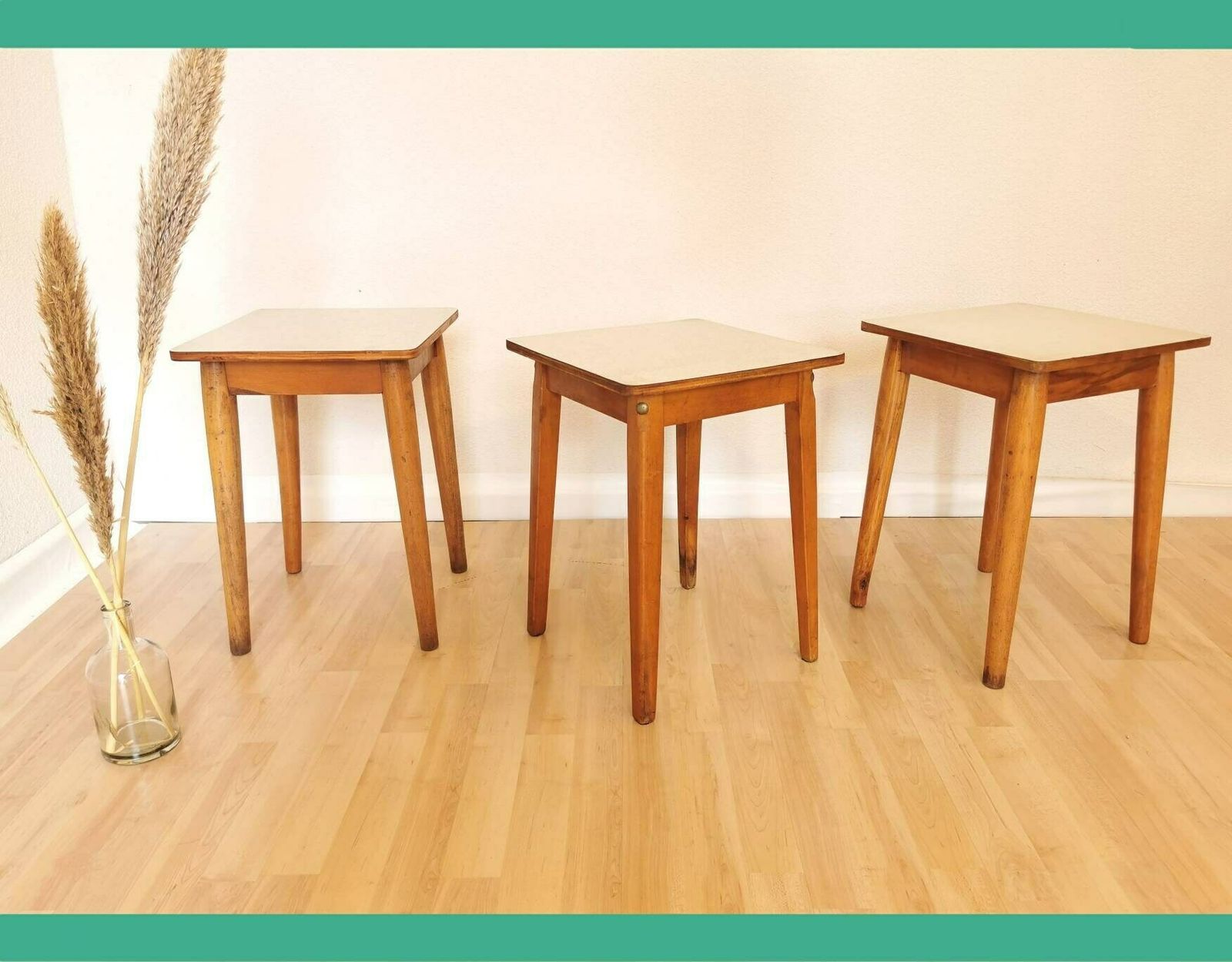 1 Of 3 Wooden Vintage Stool / Made In 1970s, Yugoslavia / Small Chair / Mid Century Coffee Table / Decorative Stool / Mcm Home Decor /