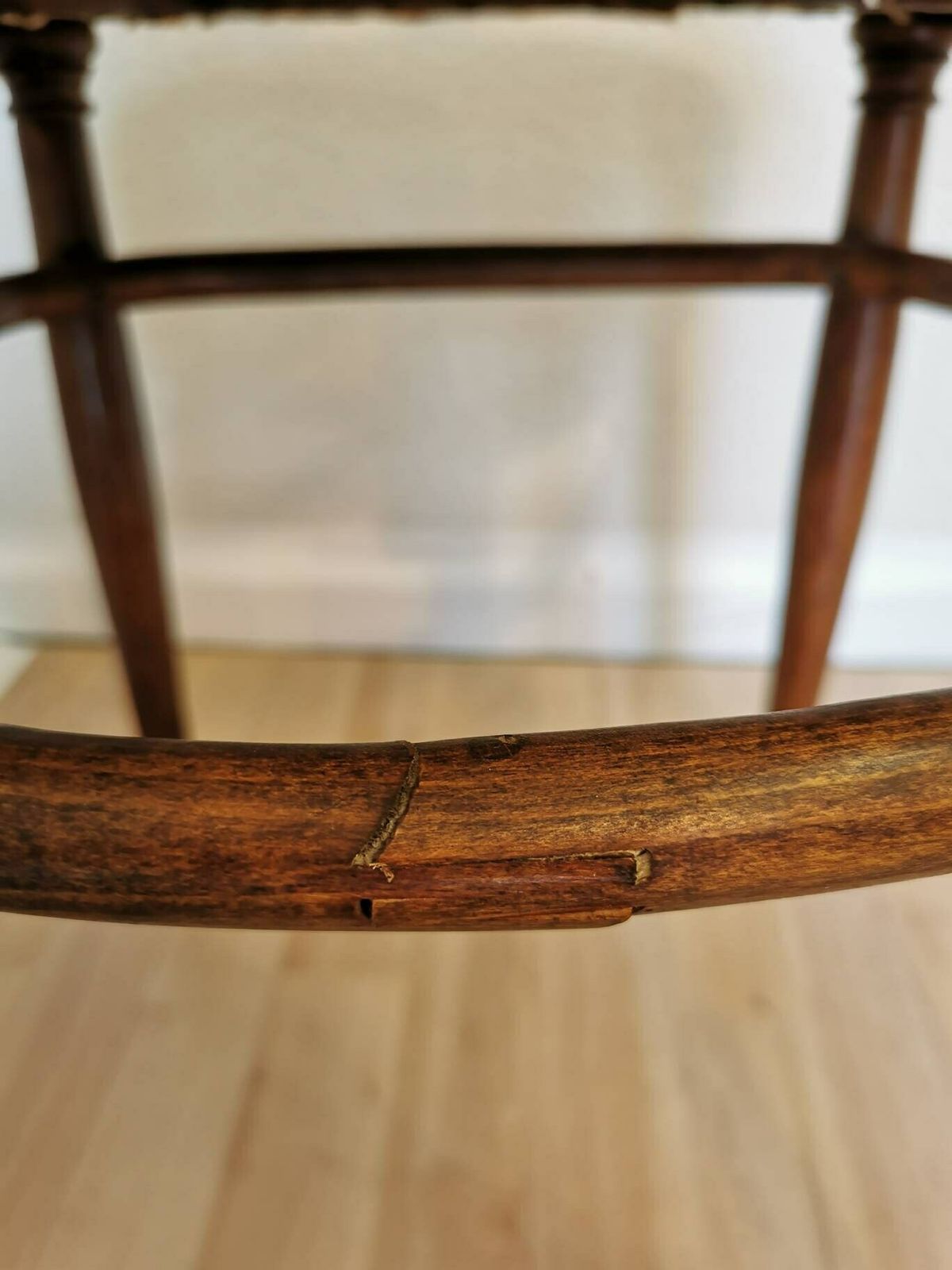 Vintage Thonet Chair With Retro Fabric / Cane Backrest / Bentwood Technique / Yugoslavia 1970s / Wooden High Backrest Dine Chair / Wicker photo Furniture