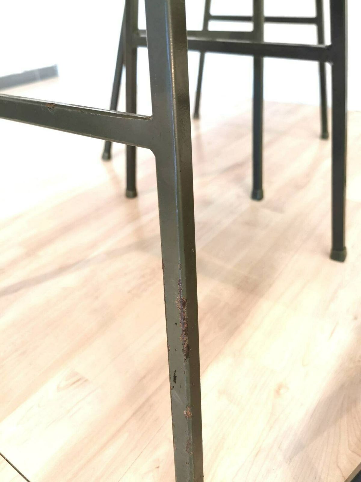 1 Of 5 Vintage Upholstered School Chair By Stol Kamnik, Yugoslavia, 1970 / Retro Wooden Dining Chairs / Mid Century Metal Base Office photo 173.0