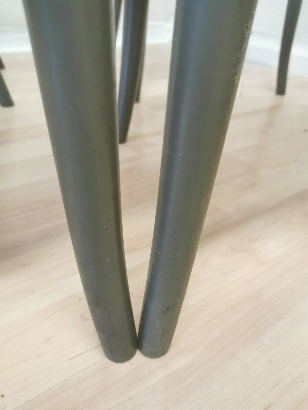 photo furniture Set Of 6 Vintage Gray Bentwood Dining Chair: Thonet Style Cane Seat