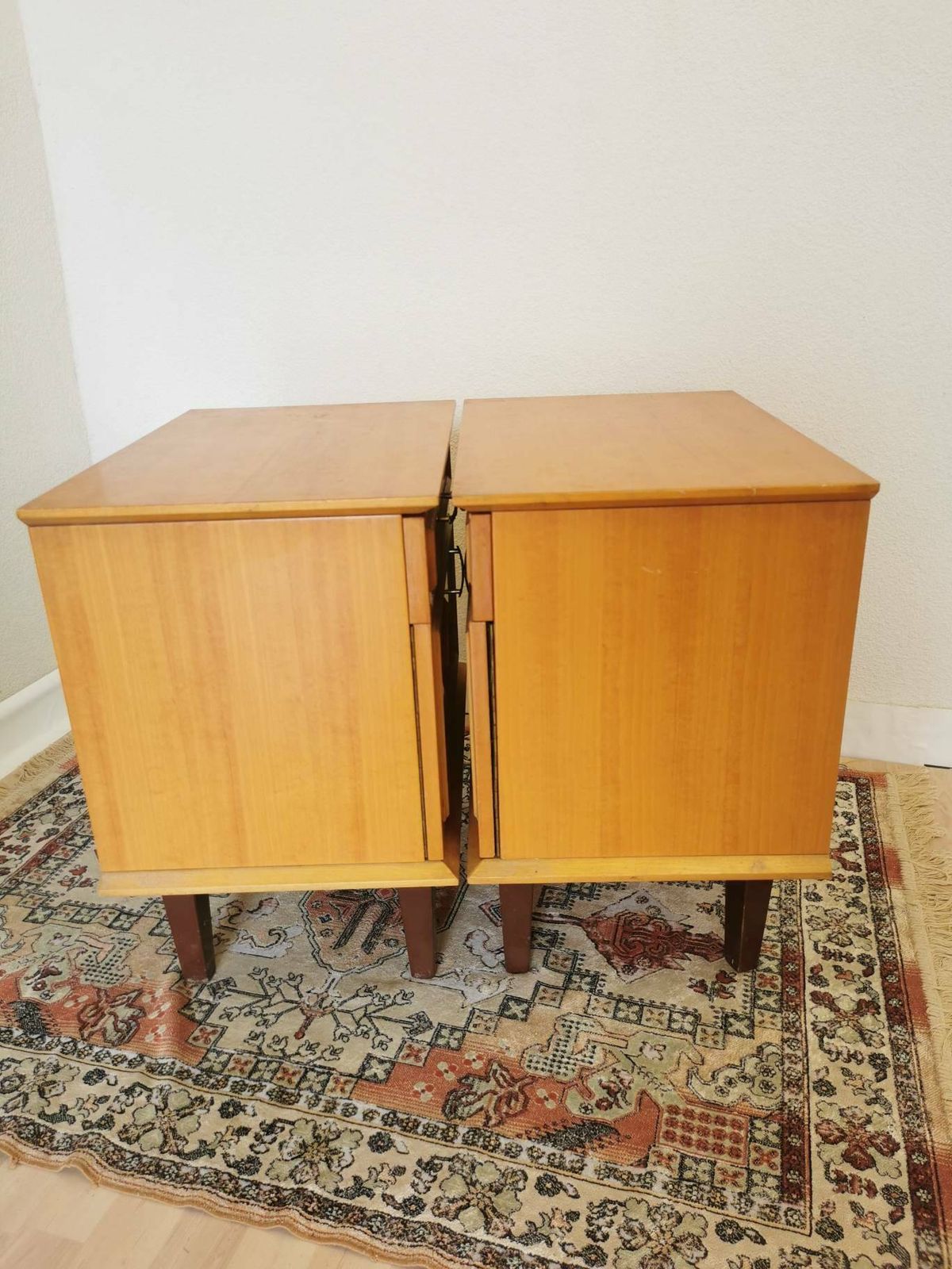 Set Of 2 Mid Century Wooden Nightstands / 1970s / 70s / Krasoprema, Dutovlje, Yugoslavia / Vintage Side Tables photo vintage