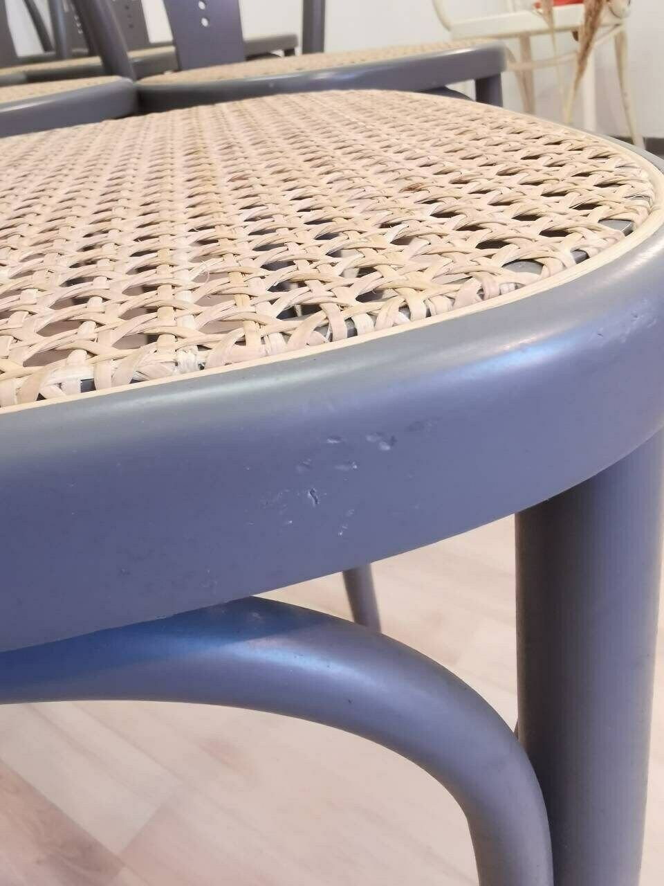 photo furniture 1 Of 14 Wooden Cane Gray Dining Chairs / Batch Thonet Style Bentwood Technique / Retro Bar Vintage Pub / Mcm / Bistro Dine Chair / Interior