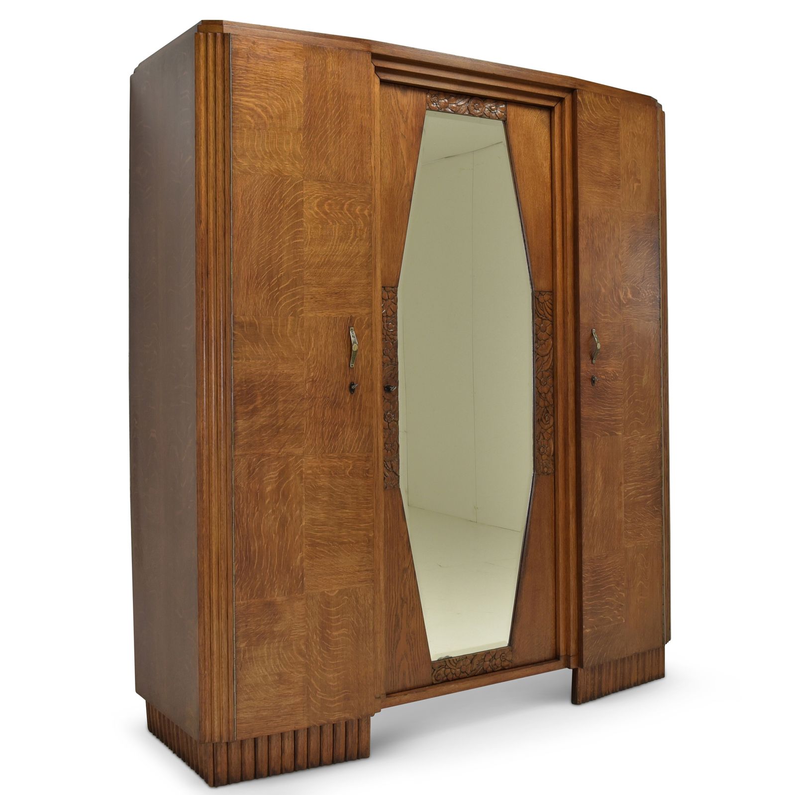 Antik! Wardrobe Restored Art Déco C. 1930 Oak Bedroom