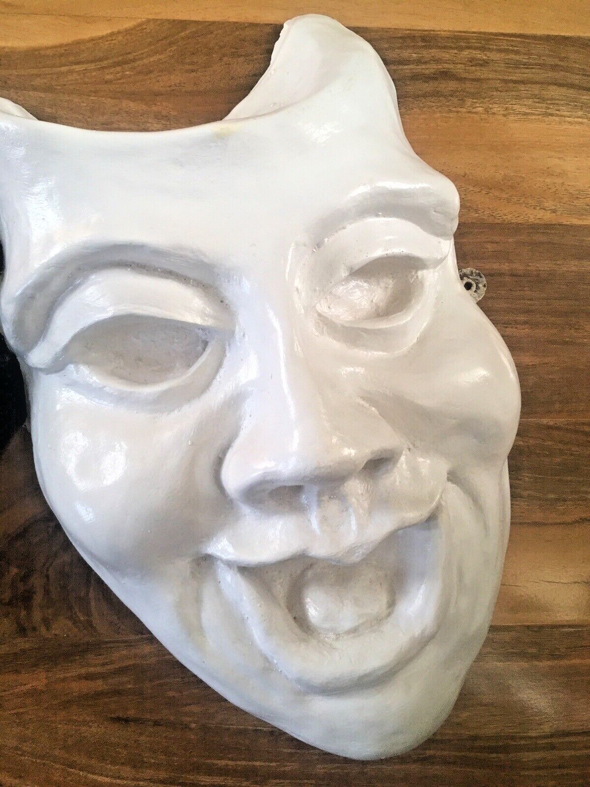 Art Large Heavy Plaster Theatre Comedy Tragedy Masks Sculpture Wall Sign Display photo