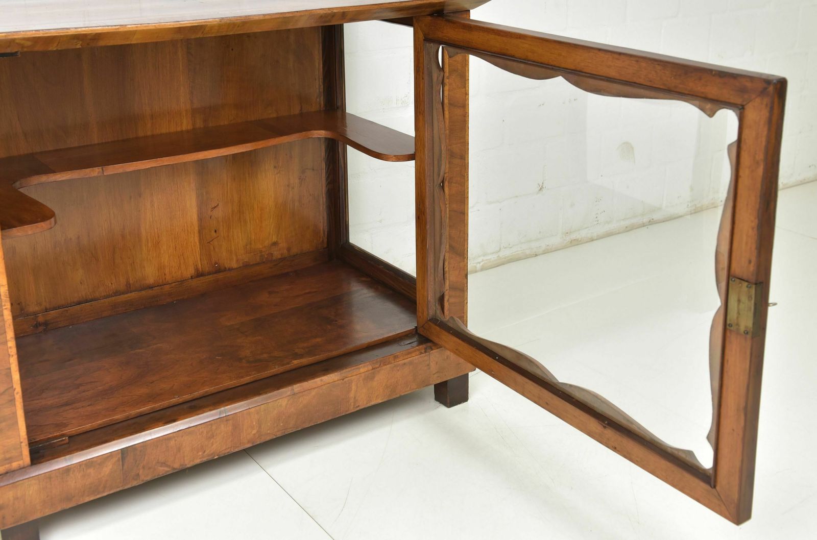 Antique! Small Showcase Restored Biedermeier Louis Philippe Around 1860 Walnut photo 1170.0