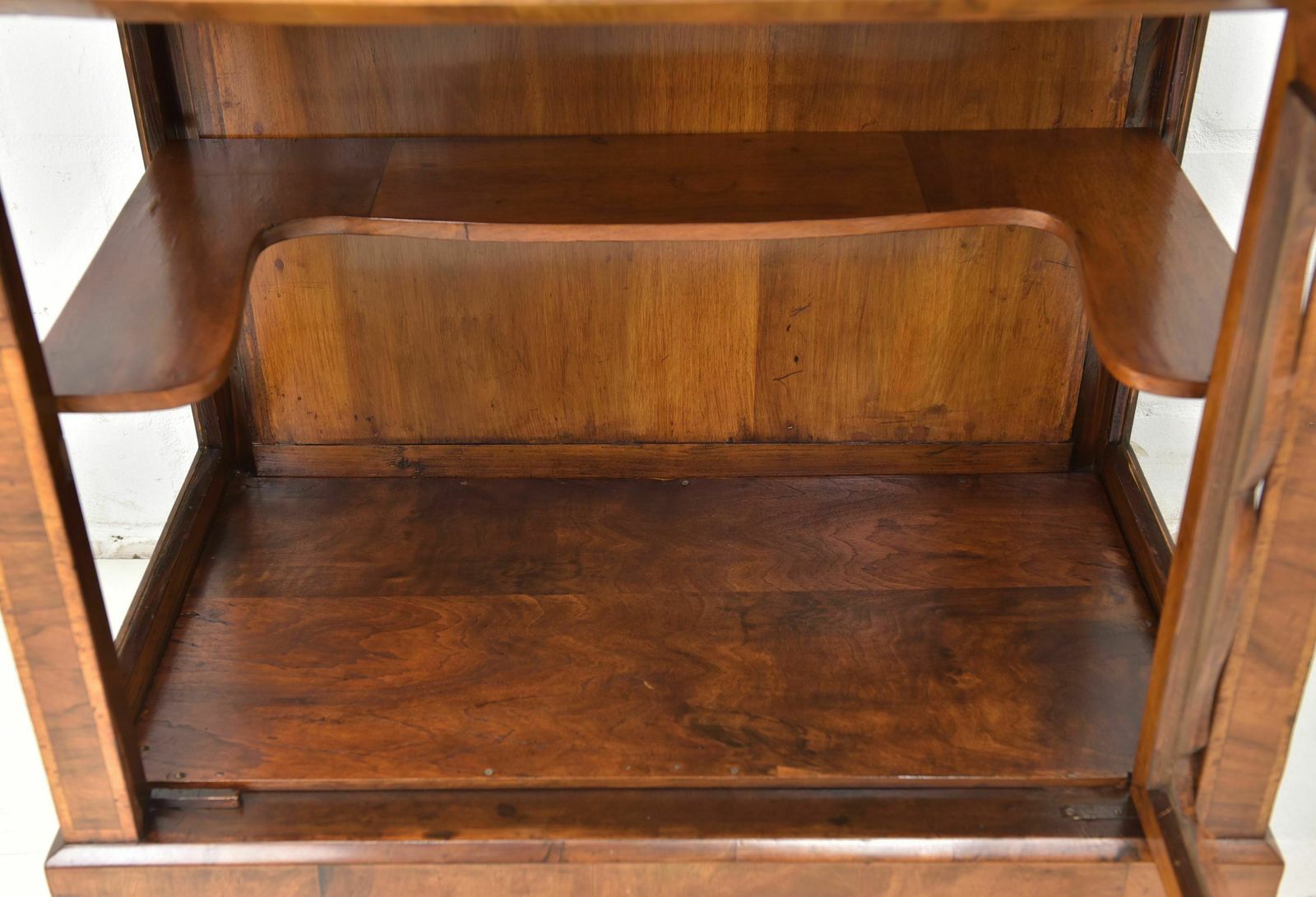 Antique! Small Showcase Restored Biedermeier Louis Philippe Around 1860 Walnut photo vinterior