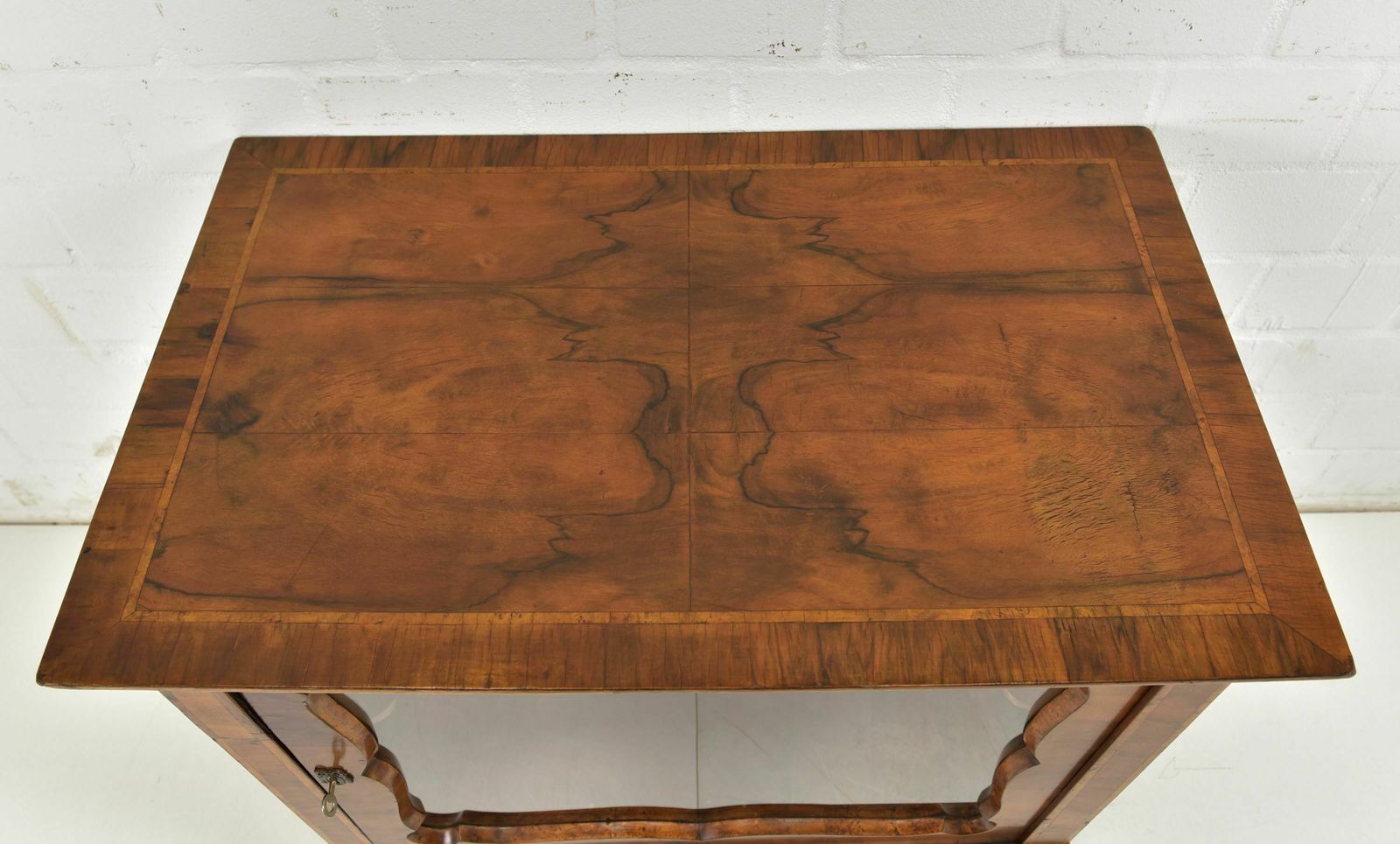 Antique! Small Showcase Restored Biedermeier Louis Philippe Around 1860 Walnut photo buy