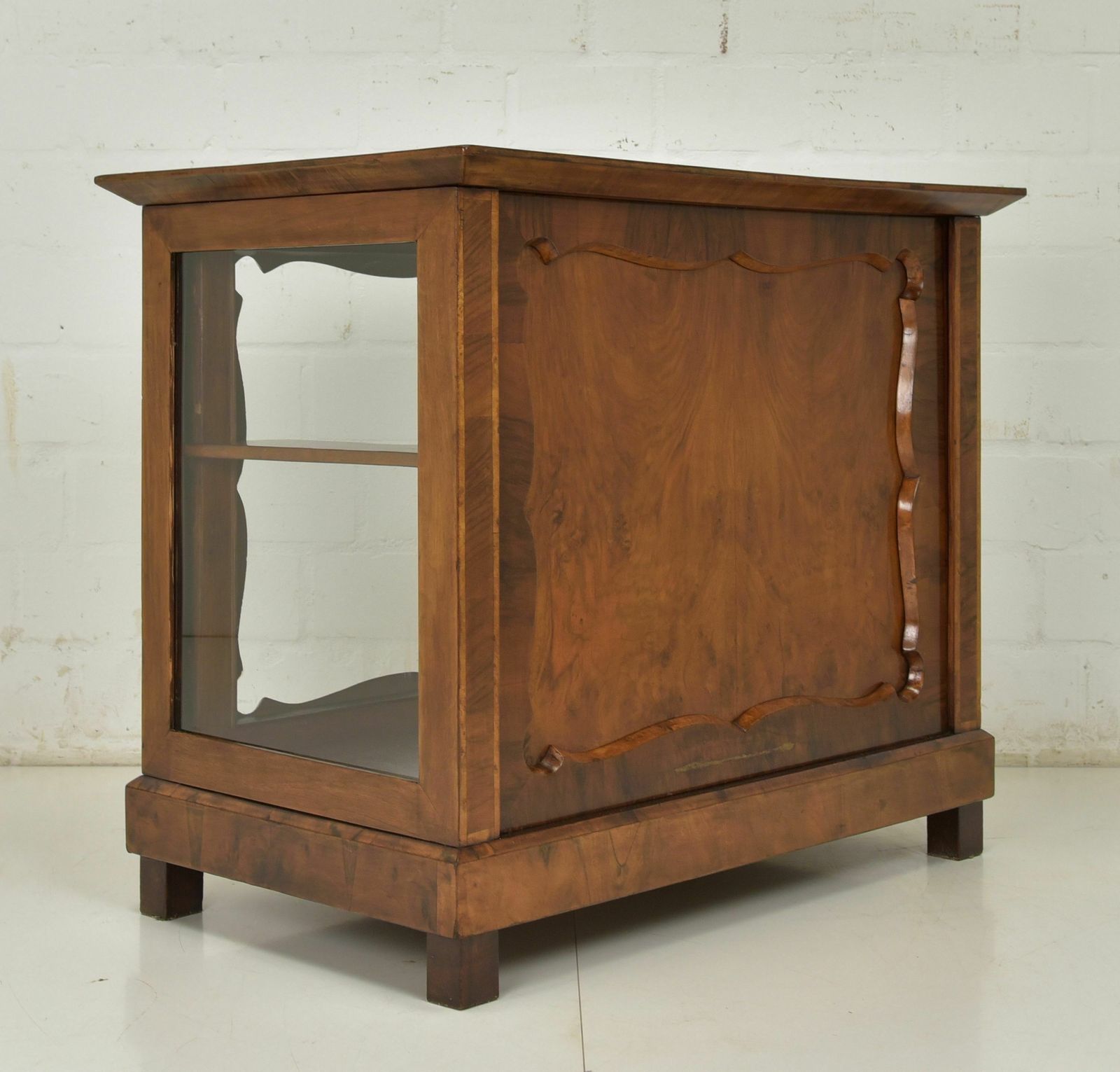 1170.0 Antique! Small Showcase Restored Biedermeier Louis Philippe Around 1860 Walnut photo