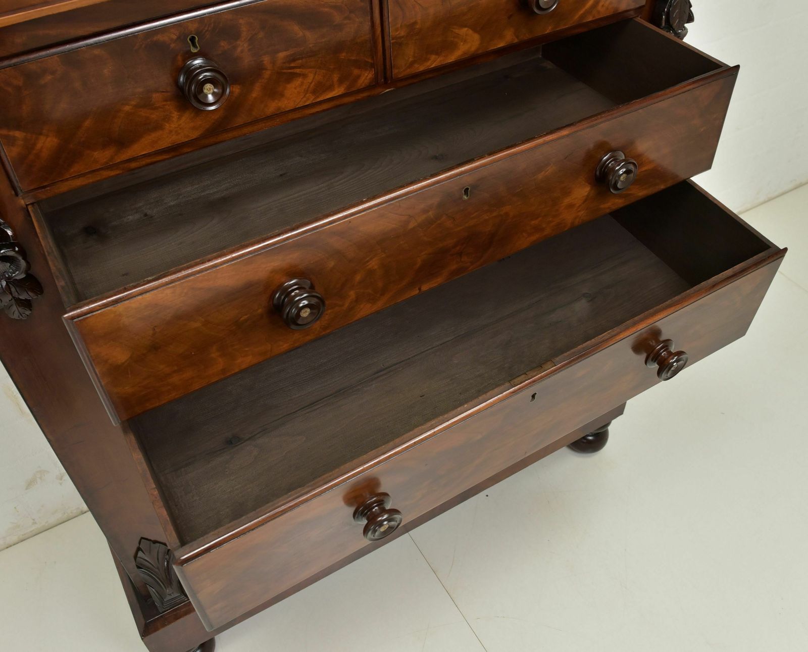 Antique! Drawer Chest Restored Mahogany Around 1870 Vertiko Tall Chest Of Drawers photo 1758.0