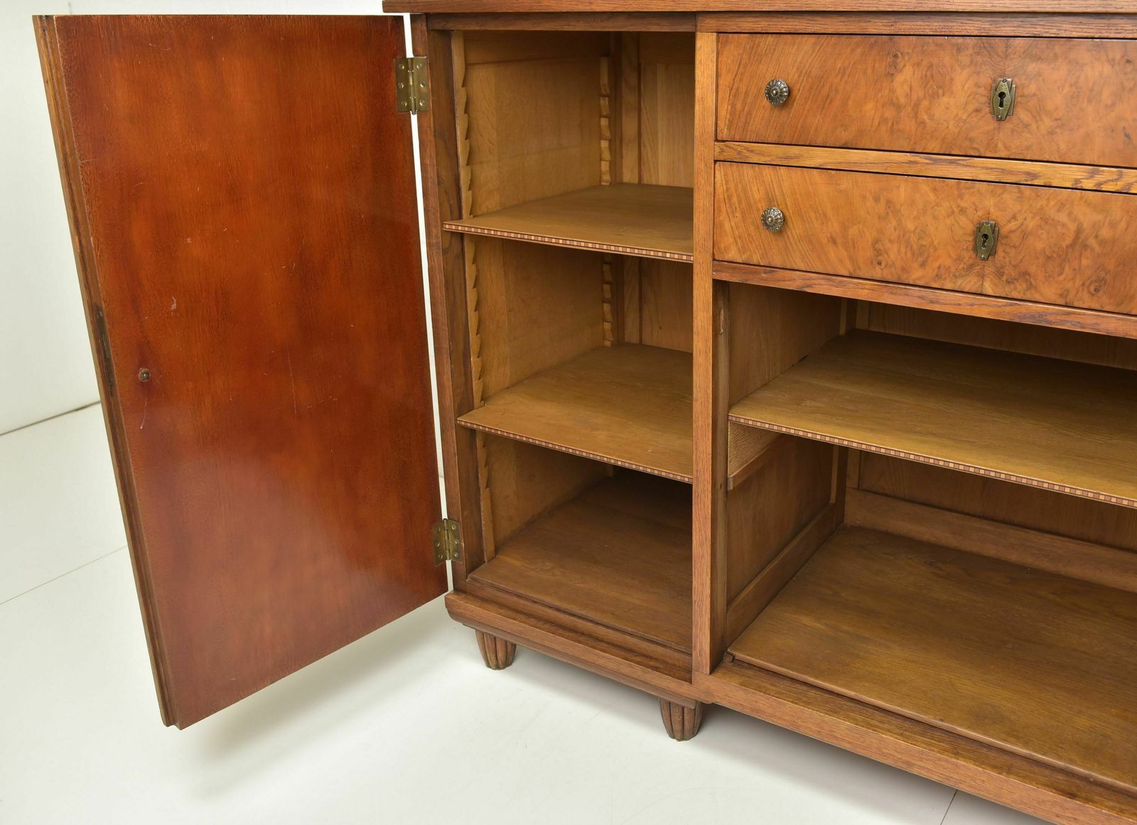 Antique! Sideboard With Showcase Restored Art Deco Walnut Buffet Sideboard photo Furniture