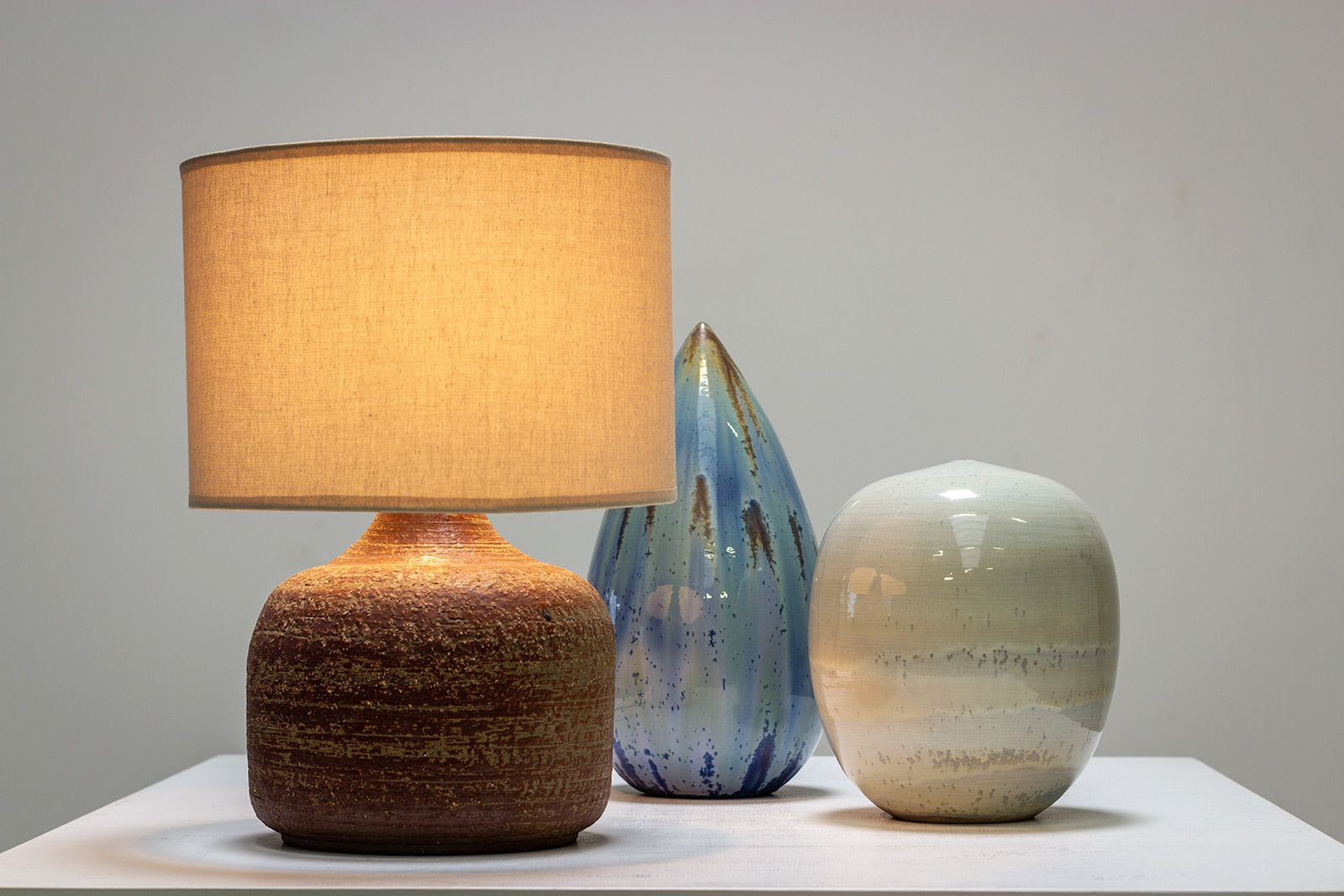 Jacques Pouchain Modernist Hand Thrown And Oxidation Firing Table Lamp, Circa 1965 photo for sale