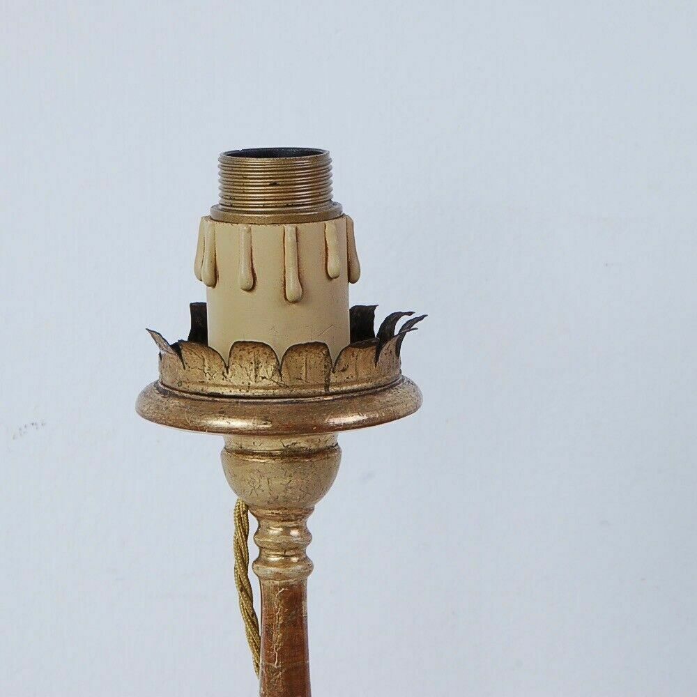 photo vinterior Pair Of Gold Leaf Wooden Candelabras From The Second Half Of The 19th Century, Electrified Lamps