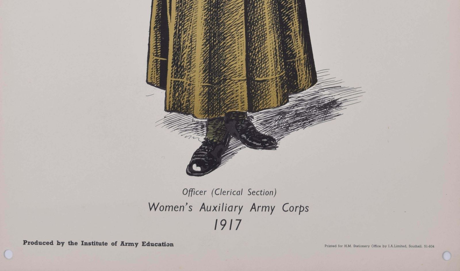 Unknown Women's Auxiliary Army Corps Institute Of Army Education Ww1 Uniform Lithograph Circa 1950s photo Art