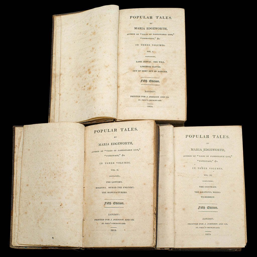 Set Of Antique Fiction Books, Popular Tales, Maria Edgeworth, English, Georgian photo for sale