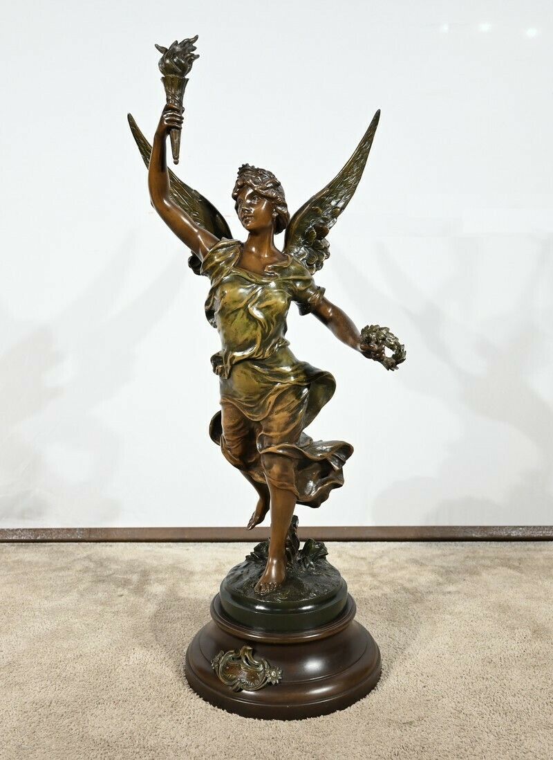 Important Sculpture En Régule, “La Patrie” By Ferville Suan – End 19th