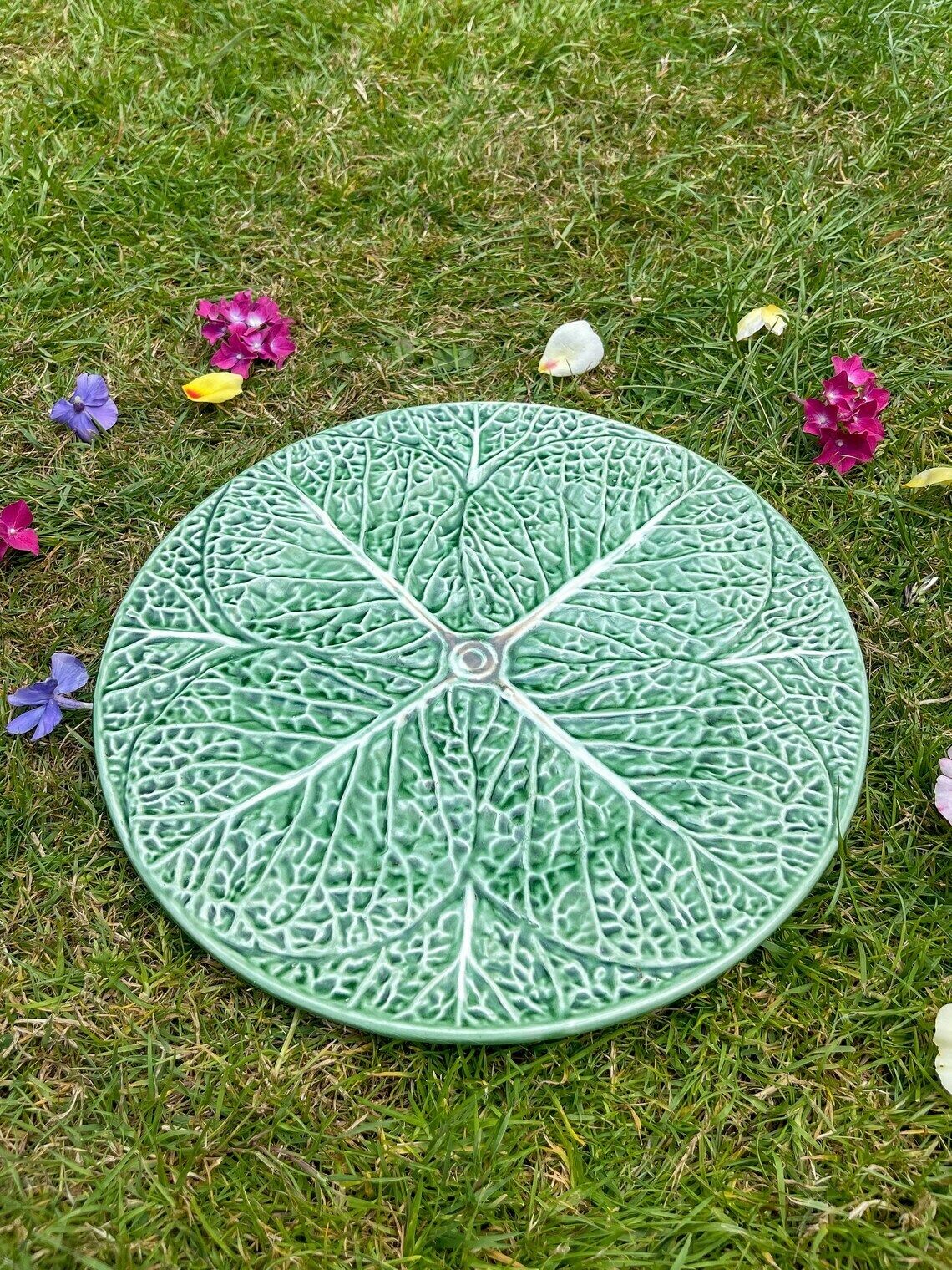 photo for sale Bordello Pinheiro Majolica Plate Cabbage Farmhouse Centrepiece Portugal