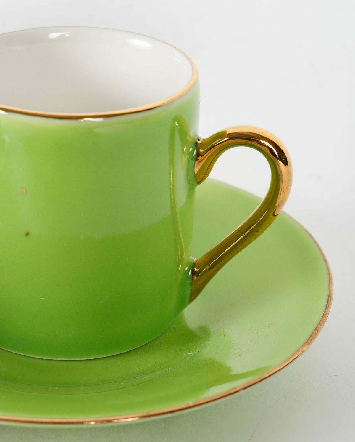 Set Of Six Fine Porcelain Cups And Saucers. photo furniture