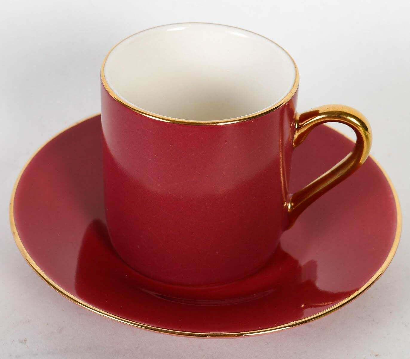Set Of Six Fine Porcelain Cups And Saucers. photo for sale