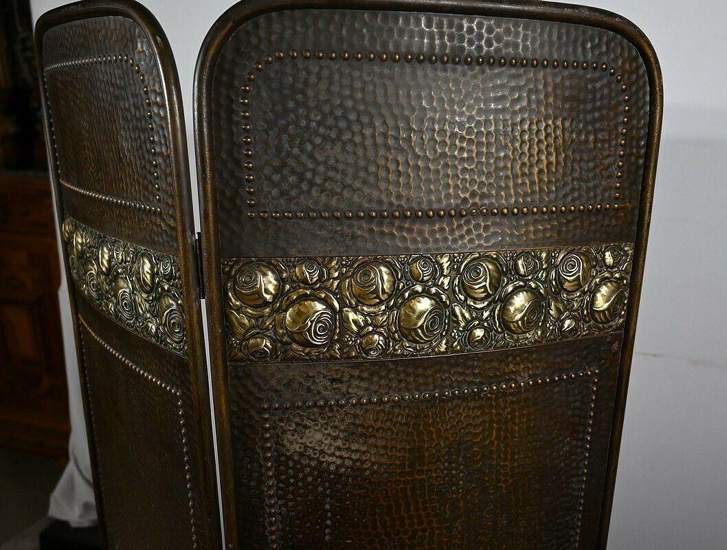 Screen In Aged Brass, Art Nouveau – 1900 photo buy