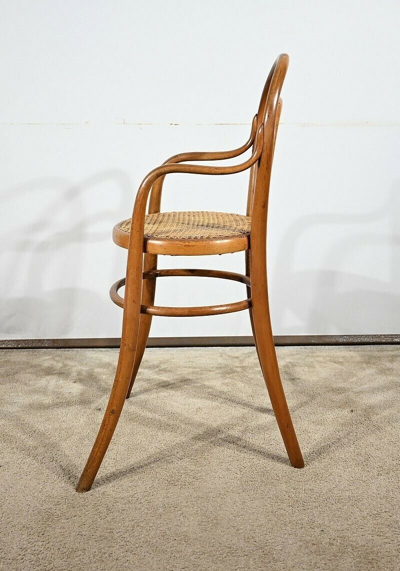 Children's High Chair In Curved Beech, Stamped Thonet   Early 20th Century photo Furniture