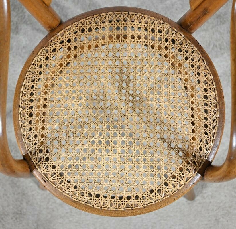 Furniture Children's High Chair In Curved Beech, Stamped Thonet   Early 20th Century photo