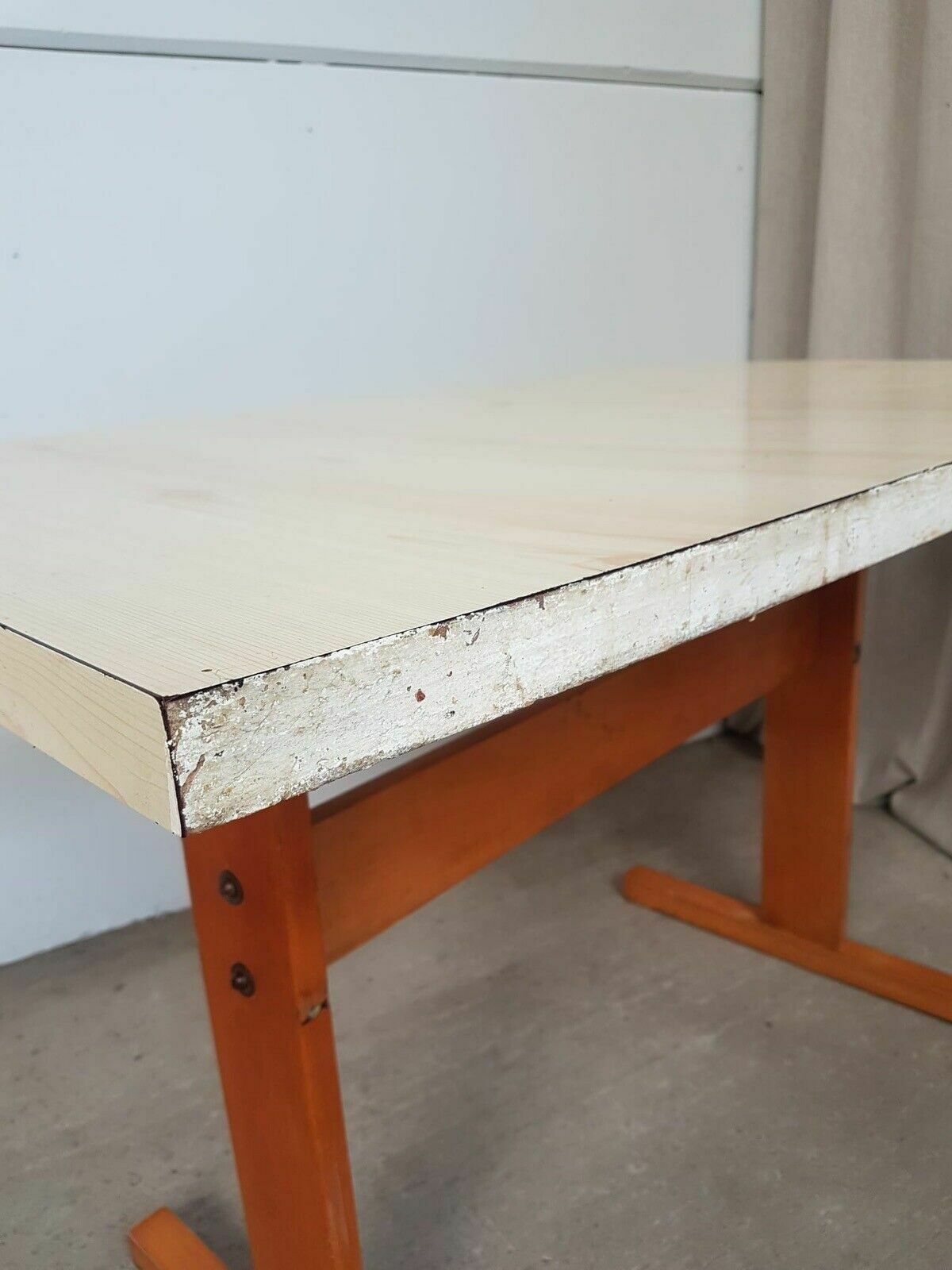 Vtg Mid Century Formica Desk Kitchen Dining Table Danish Scandi Retro R334 photo vintage