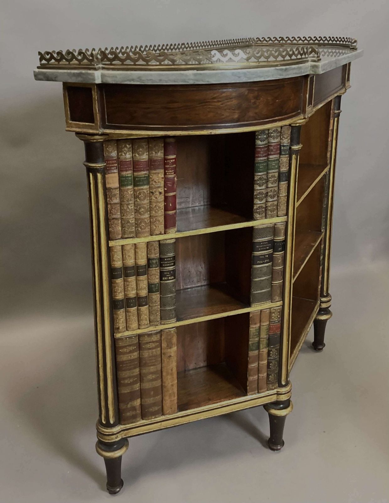 Splendid Regency Rosewood And Parcel Gilt Open Bookcase / Side Cabinet photo vintage