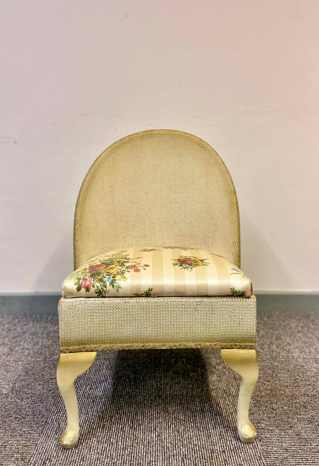 Vintage Small Lloyd Loom Boudoir Chair / Made In England 1950s photo for sale