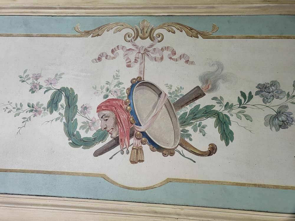 20thc Very  H French Painted Room Panel Mirror Door Frame photo furniture