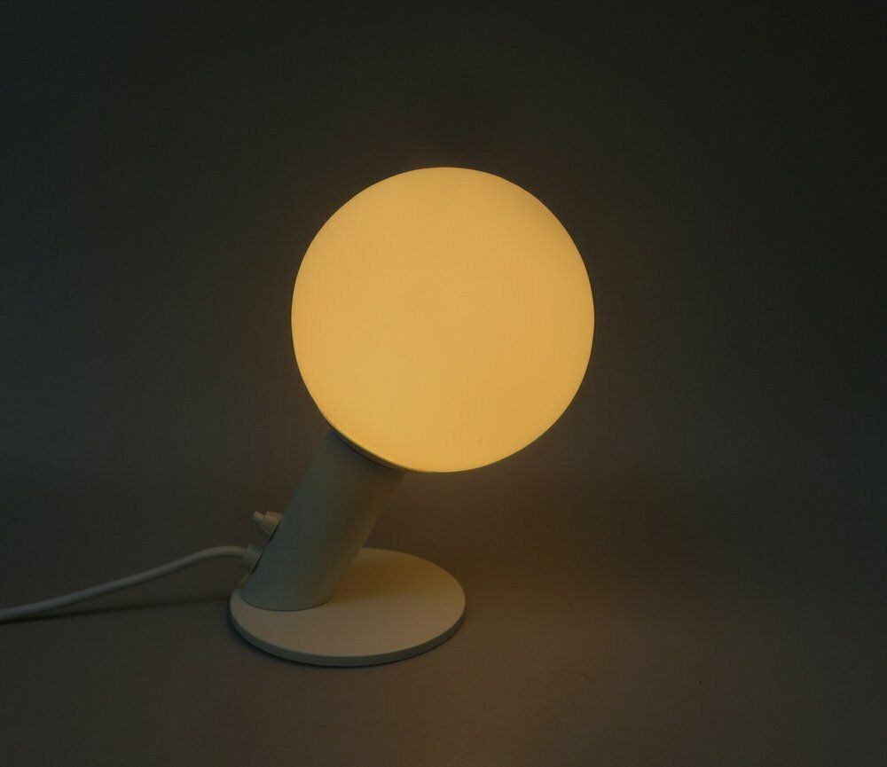 Small Space Age Table Lights In White, 1970s, Set Of 2 photo 2784.6