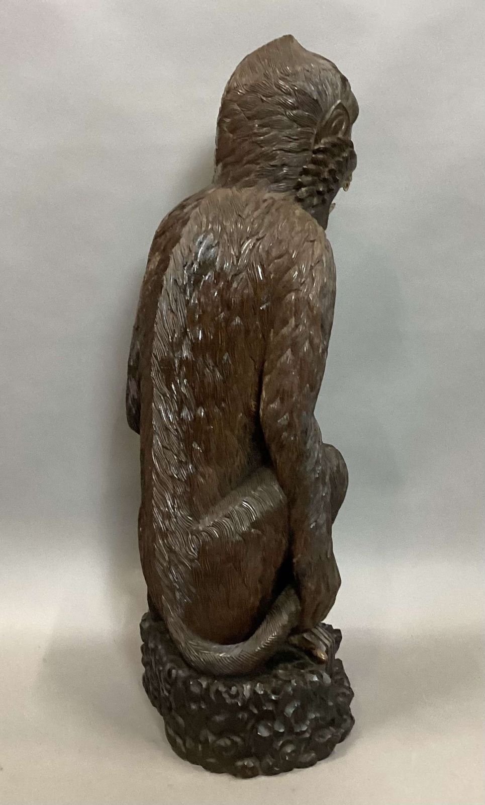 photo buy Magnificent C19th Large Carved Hardwood Figure Of A Monkey
