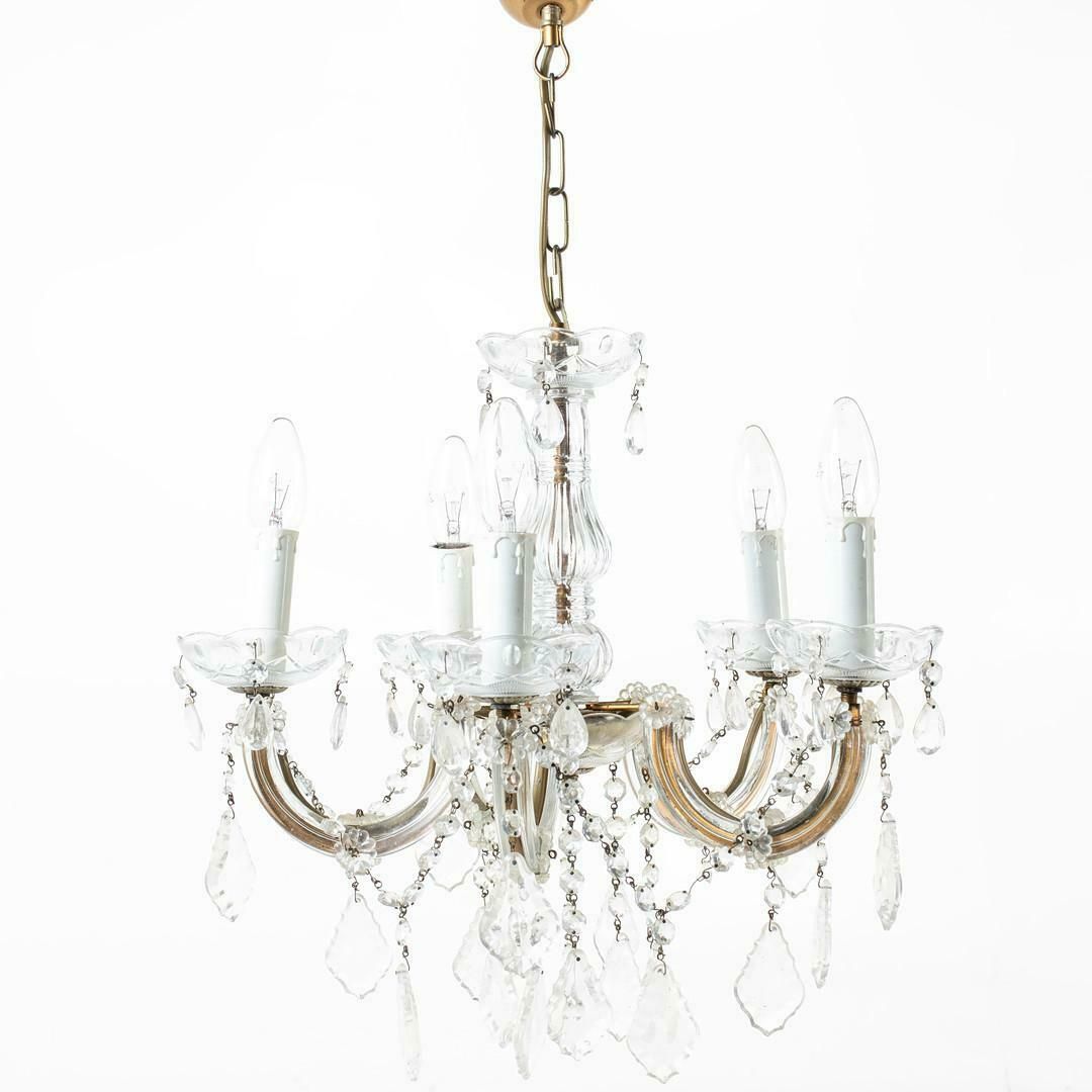 Antique Crystal Ceiling Lamp Pendant Venetian Style Hollywood Regency Chandelier photo 1800.0