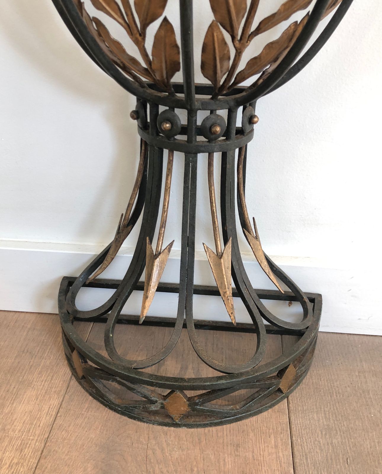 Rare Small Wrought Iron Console With Marble Top. French Work. Around 1940 photo Furniture