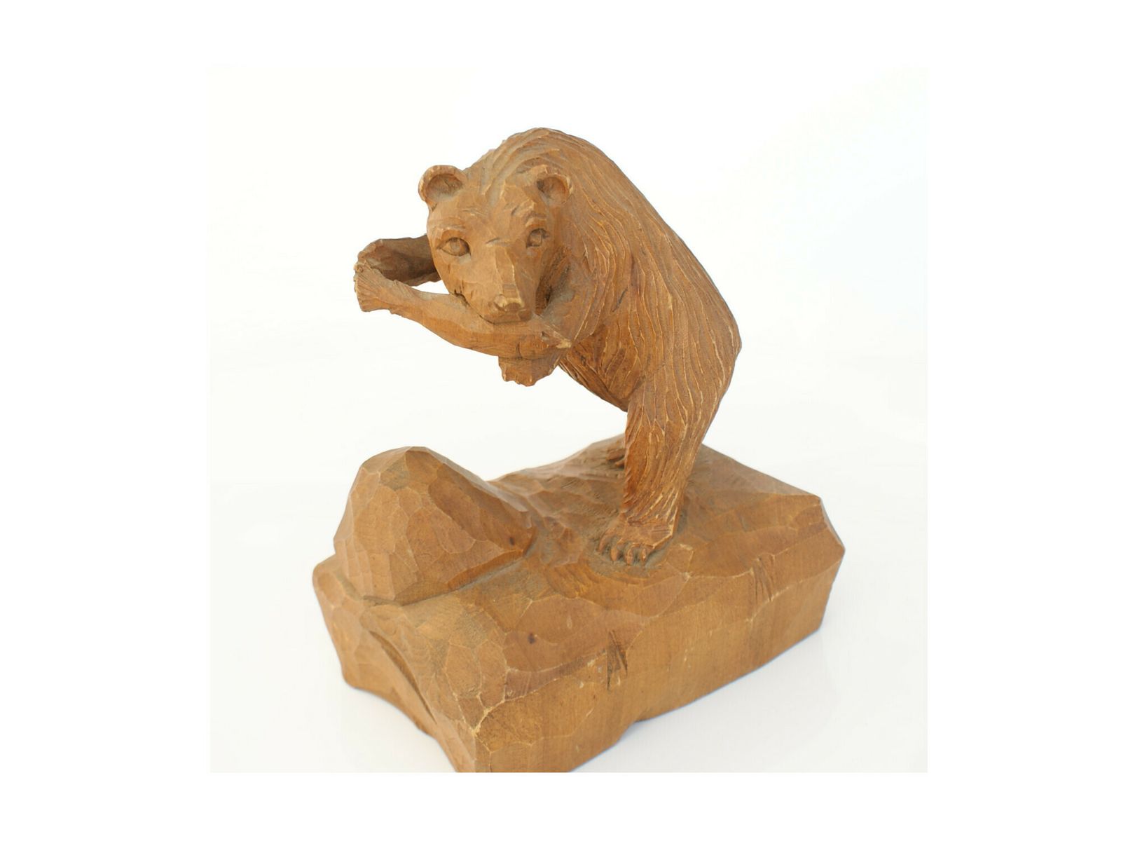 A Denys Heppell Carved Wooden Bear
