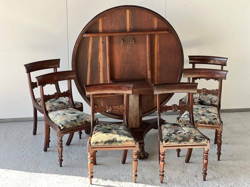 Mahogany Dining Room Set, Work In English 19th Century photo furniture