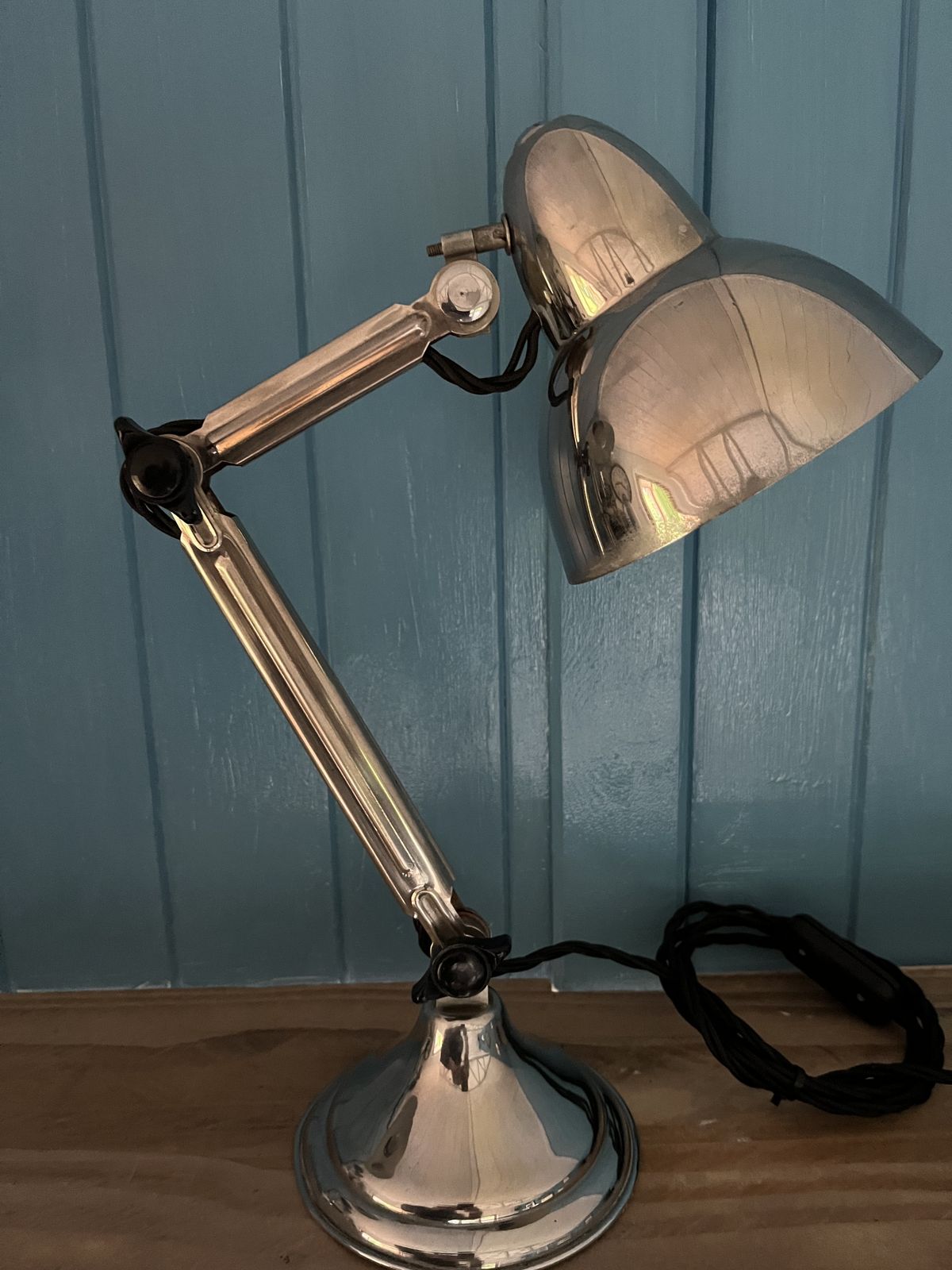 Stylish Chrome Desk Lamp, Mid 20th Century photo furniture