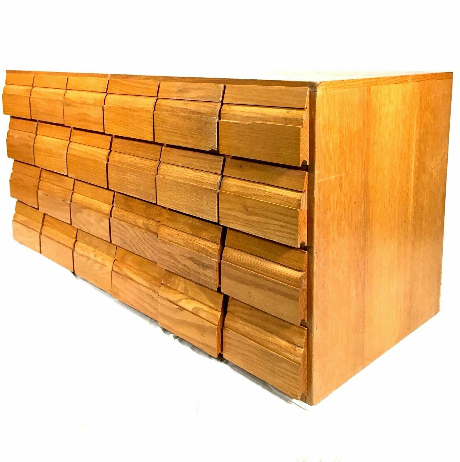 Vintage Large Sized Tabletop Index Card Filing Cabinet / Wooden Oak / Antique photo furniture