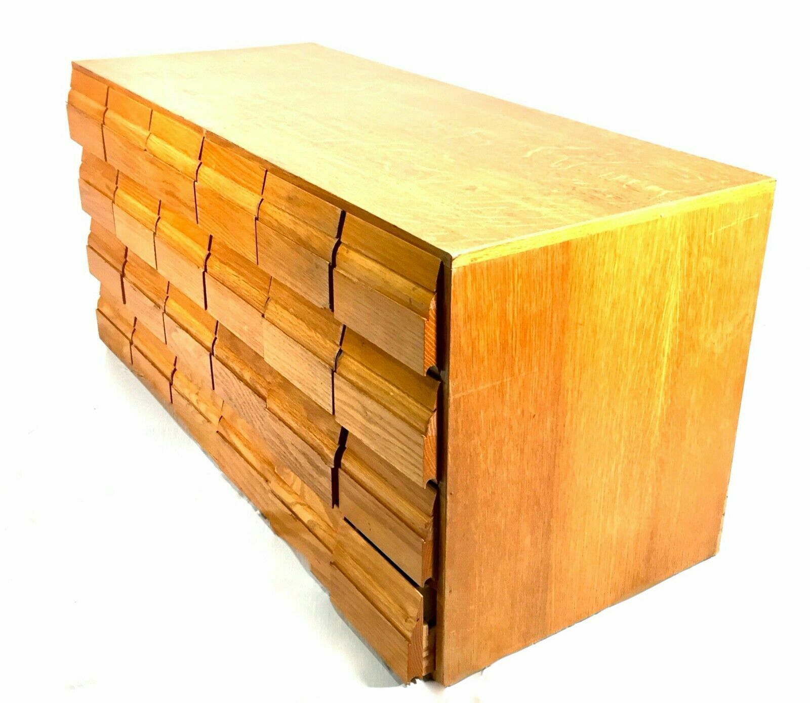 Vintage Large Sized Tabletop Index Card Filing Cabinet / Wooden Oak / Antique photo vinterior