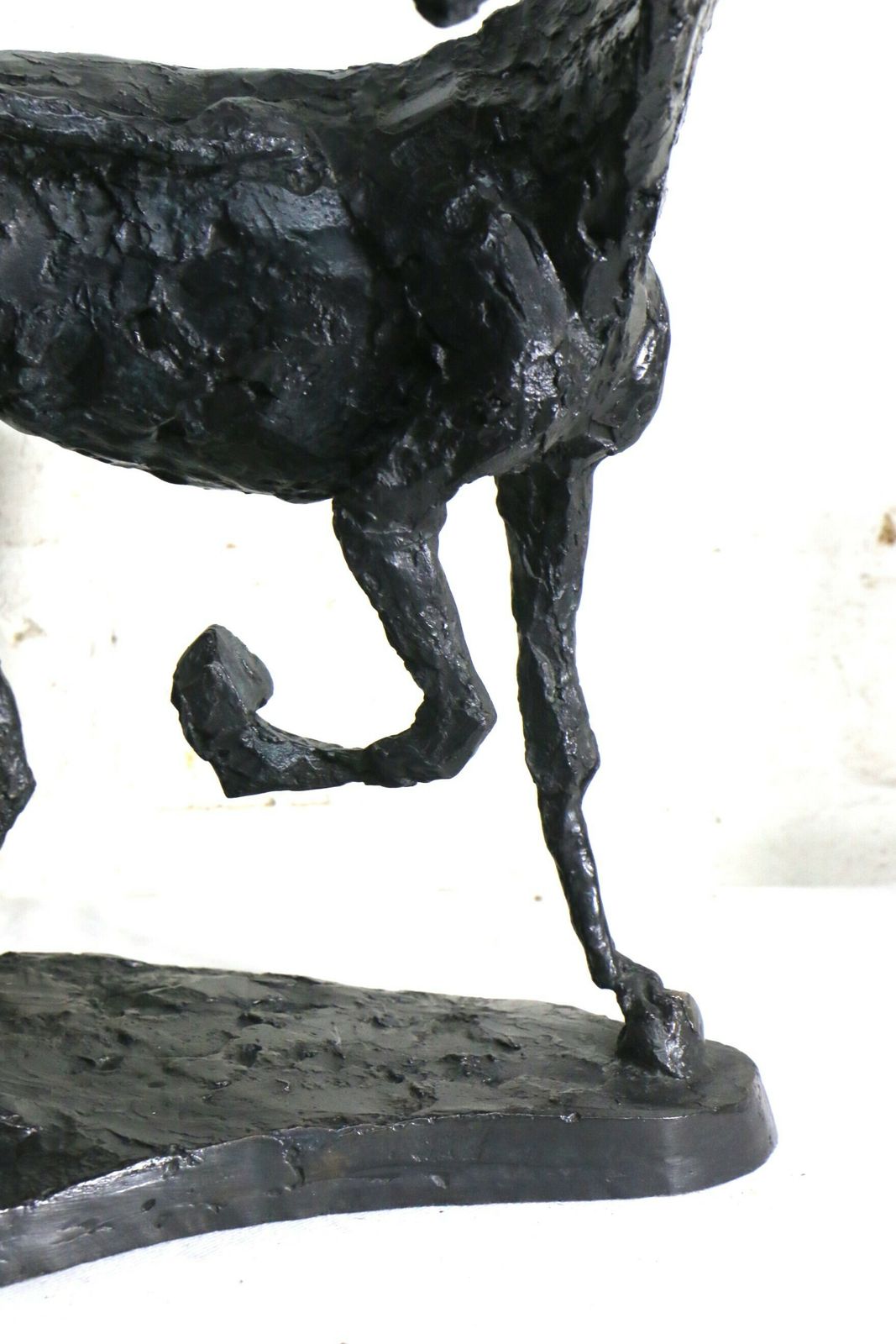 photo for sale Bronze Brutalist Sculpture Woman With Horse Large Heavy Vintage Art Signed And Numbered