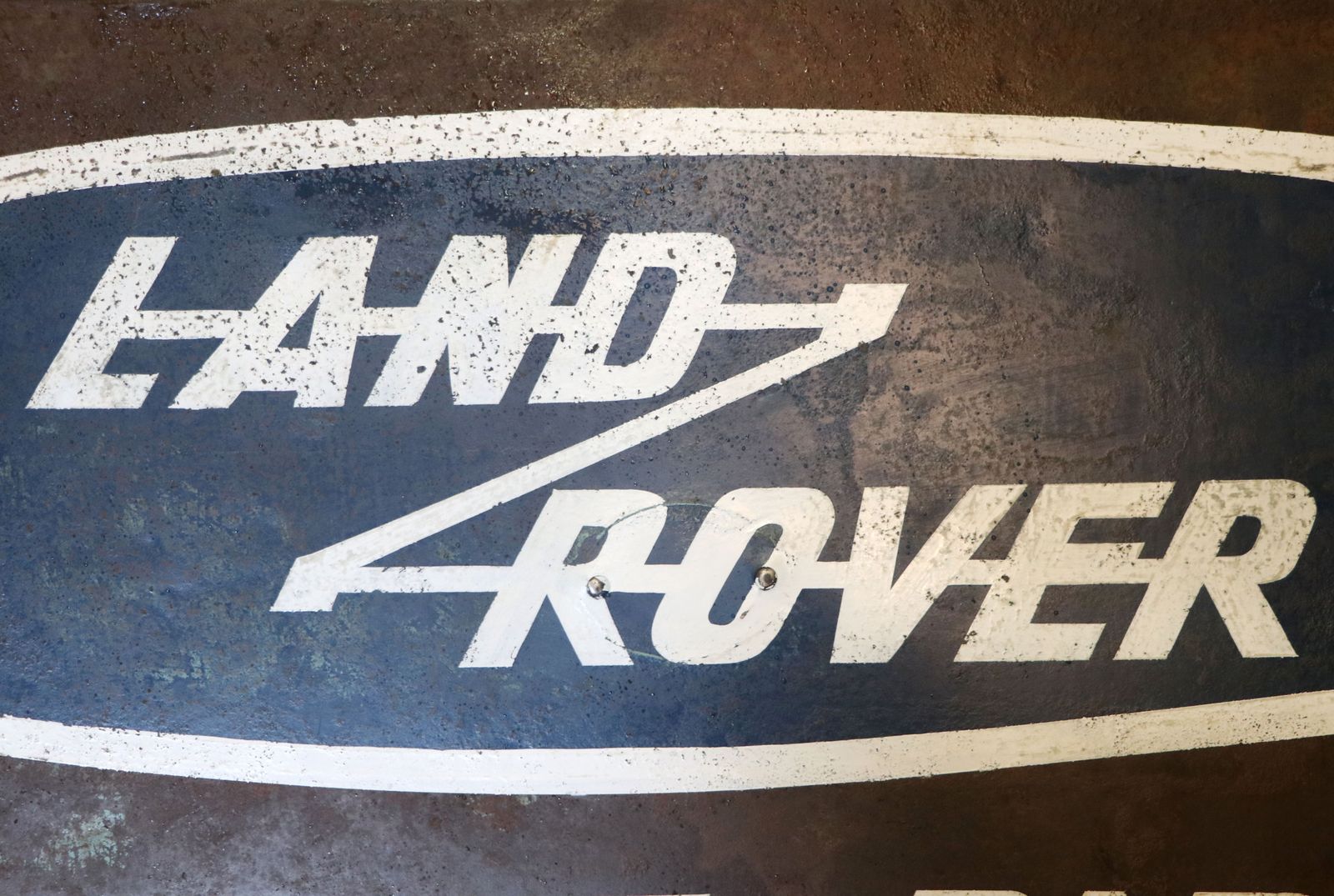 photo for sale A Lovely Vintage Metal Trunk, Later Sign Written For Land Rover.