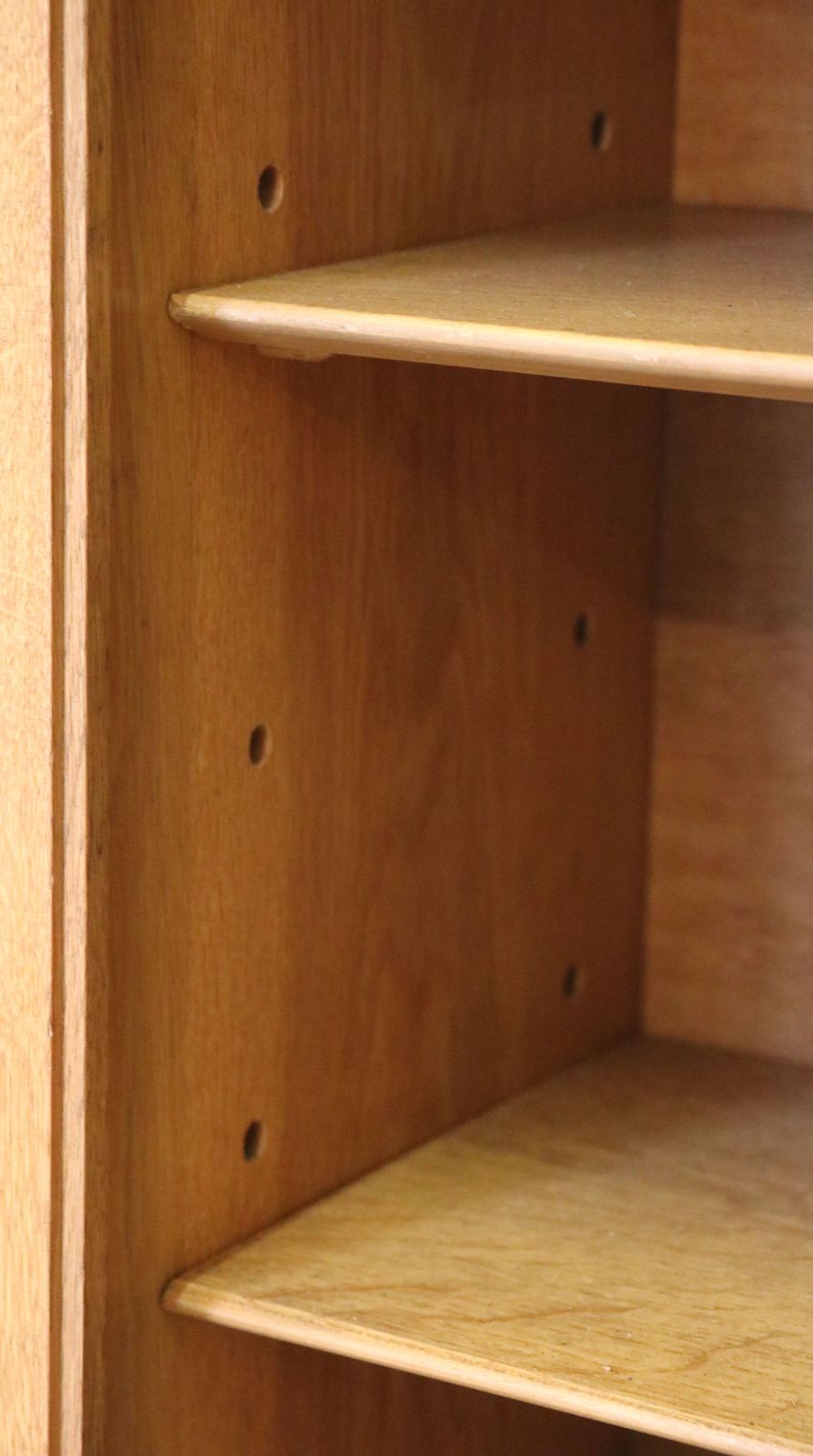 Furniture A Mid Century Oak Bookcase Cabinet, Later Sign Written For Associated Television. photo
