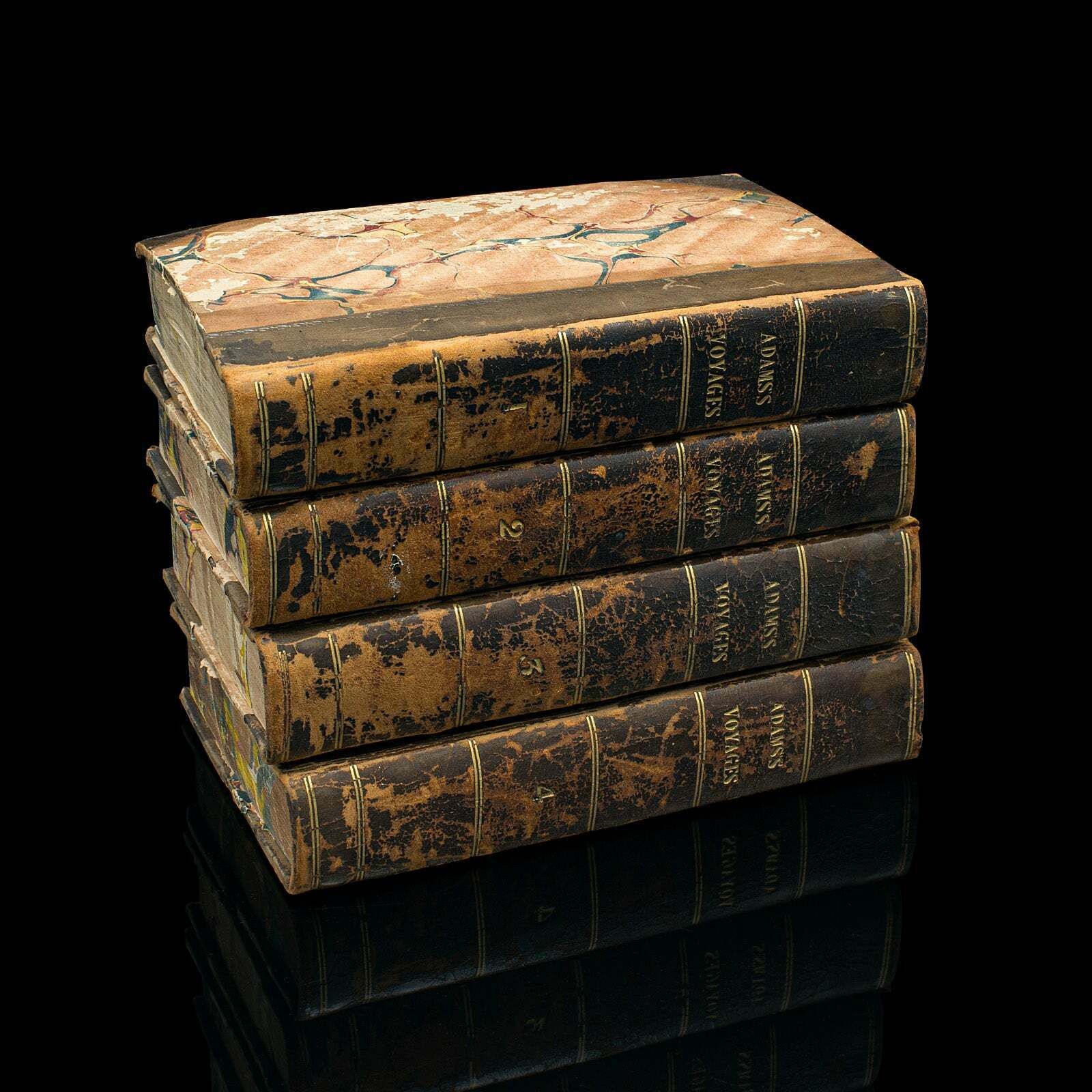4 Vols Antique Botany Books, Flowers Of Modern Voyages, English, Georgian, 1820 photo furniture