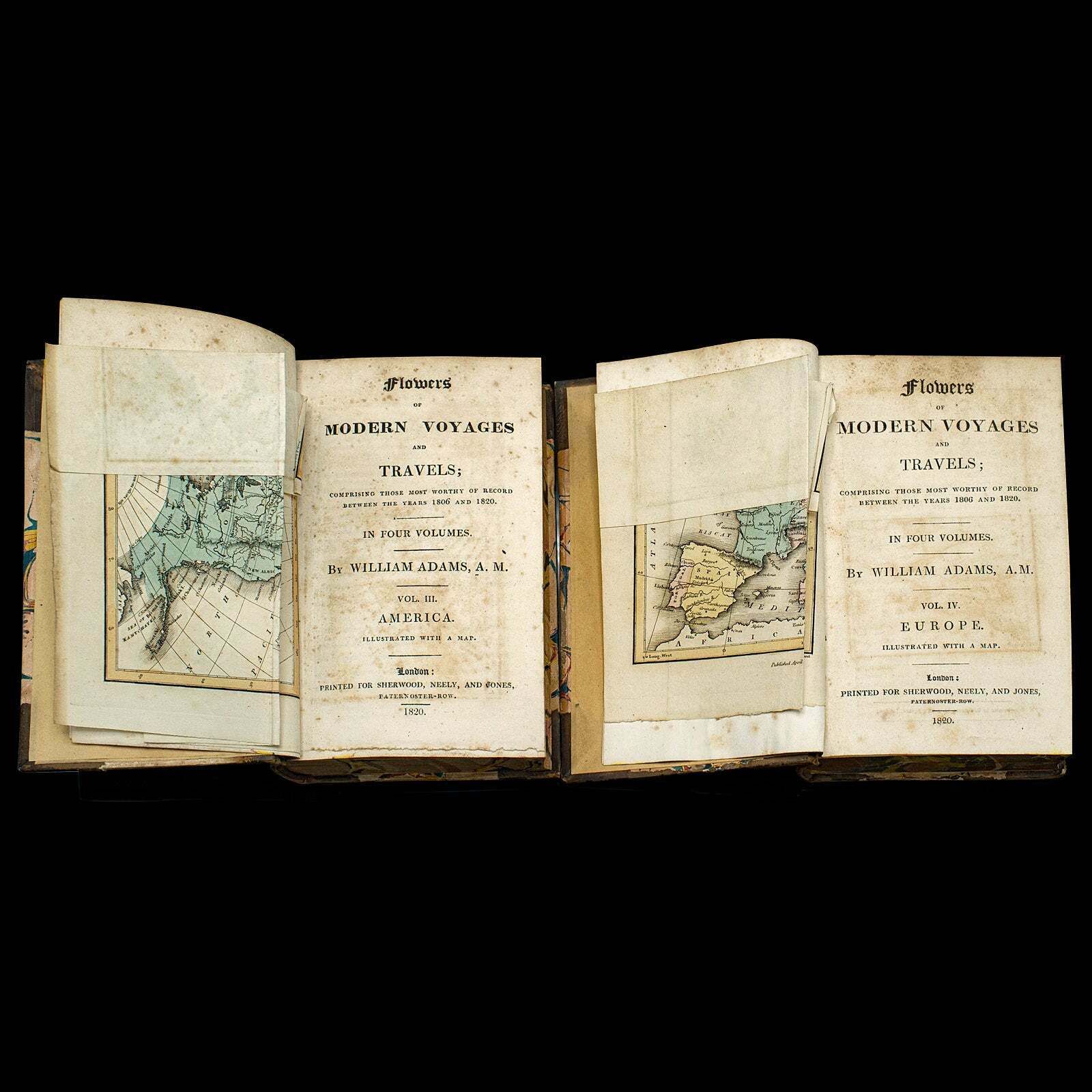 4 Vols Antique Botany Books, Flowers Of Modern Voyages, English, Georgian, 1820 photo 395.0