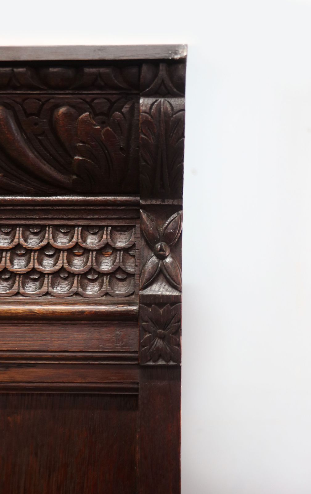 photo for sale A Lovely Late 19th Heavily Carved Oak Bookcase Cabinet On Stand, Later Sign Written With A Selection Of German Beer Related Emblems.