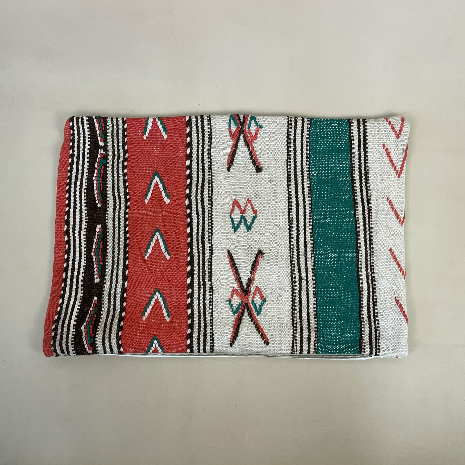 Antique Kilim Cushion Moroccan Pillow Feather Filled Handwoven Patterned photo vinterior