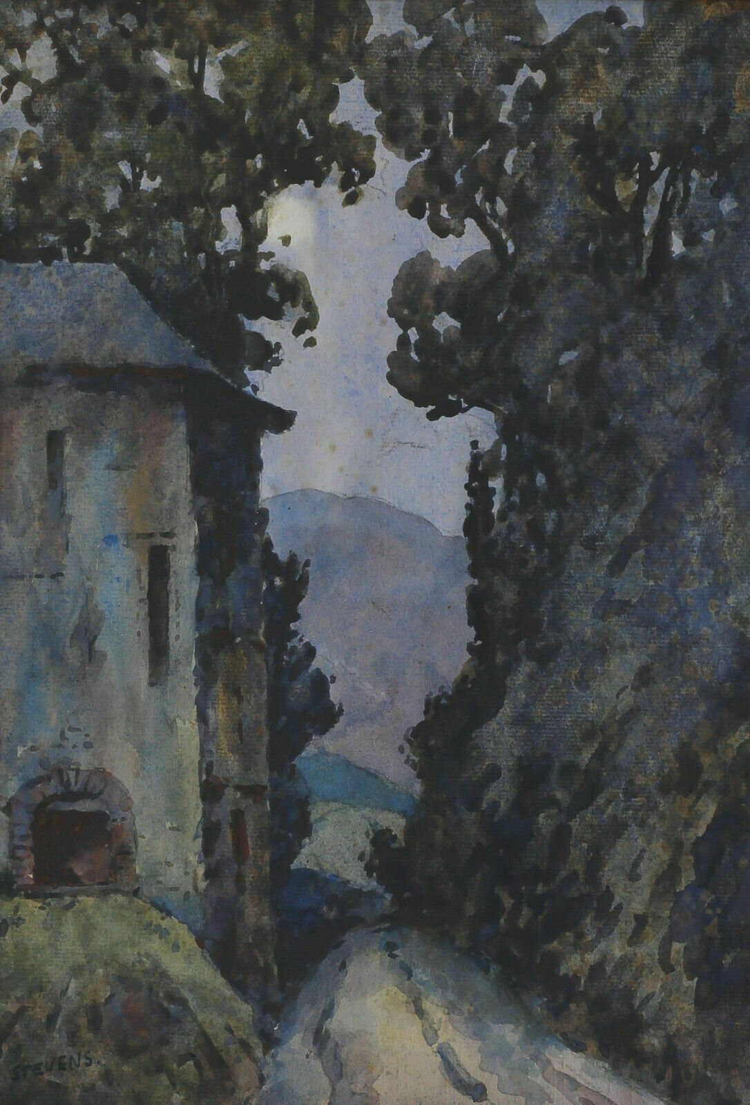 Watercolour By Henry Potter Stevens. Titled 'The Gatehouse photo furniture