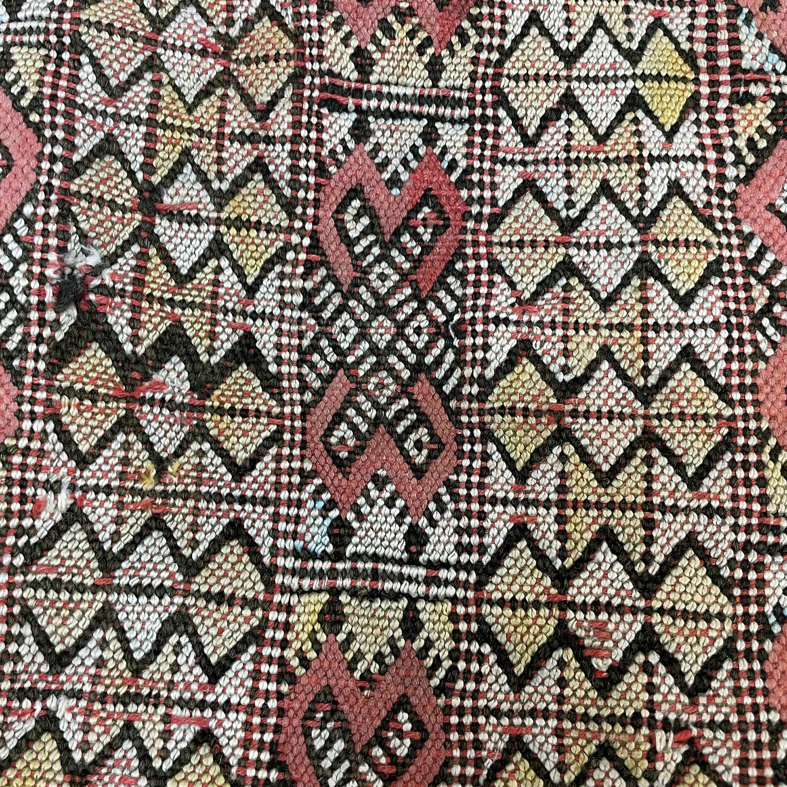 photo furniture Antique Kilim Cushion Moroccan Pillow Feather Filled Handwoven Patterned Beige Red