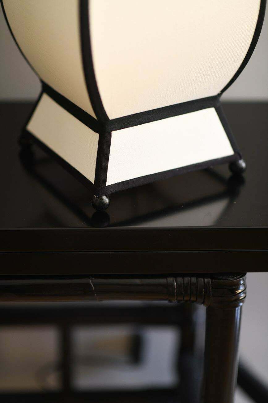 Pair Of Small “Molto Pagoda” Lamps In Cotton photo furniture