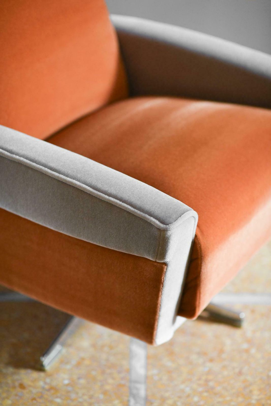 Pair Of 1960s Swivel Armchairs Covered In Dedar Fabric photo Furniture